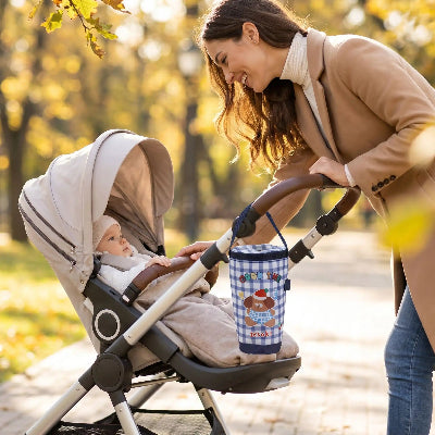 Promenade maman bebe porte biberon accrocher a la poussette