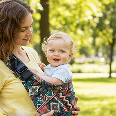 Ăcharpe de portage bebe et maman confortable