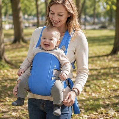 Maman promène bébé dans Porte-bebe physiologique