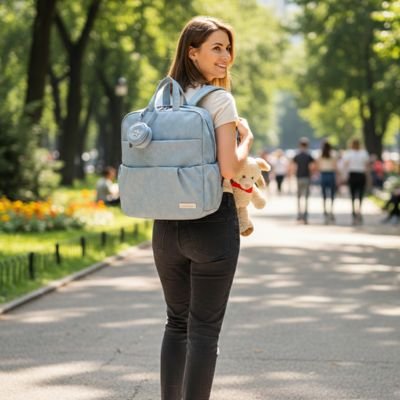 Sac a langer a dos maman se promène