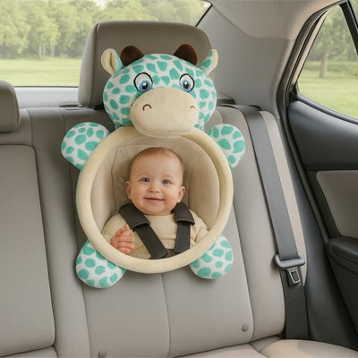 Miroir voiture bébé heureux se sent en sécurité