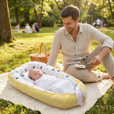 Au parc bebe dans nid d ange