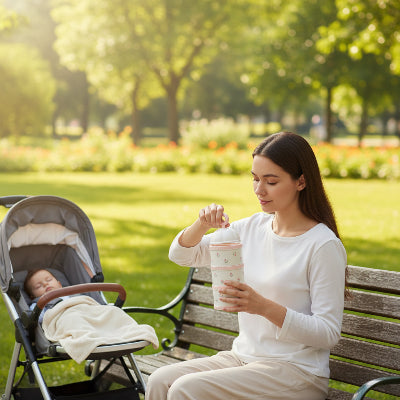 Boite doseuse de lait pour bébé motif tulipe
