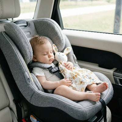 Doudou bebe dans un siege auto