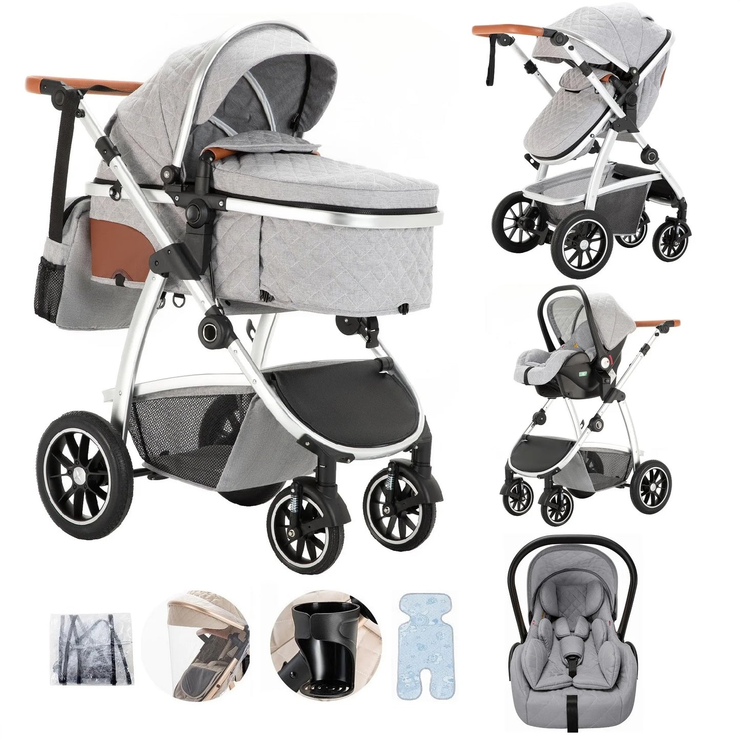 Poussette 3 en 1 | Évolutive Pour Votre Bébé