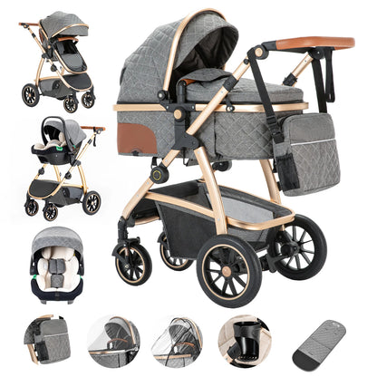 Poussette 3 en 1 | Pliable Système de voyage complet