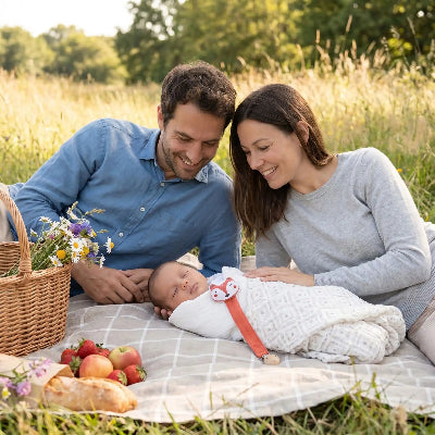 Parent pique nique apporte attache tetine pour bebe