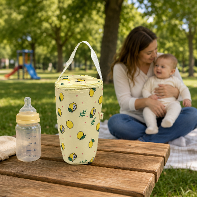 Picnic ensoleille moments tendres avec porte biberon isotherme