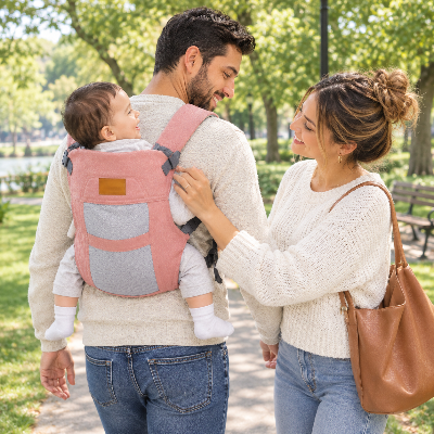 Porte bébé dorsal ergonomique se promener confortablement au parc