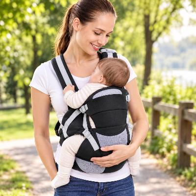 Porte bebe physiologique pour femme petite balade chaleureuse