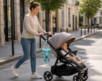 Promenade urbaine en douceur avec porte biberon isotherme