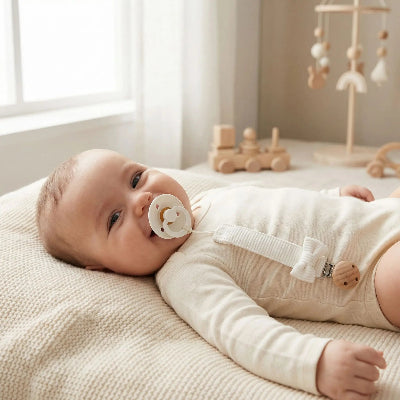 attache tetine doudou bebe au repos
