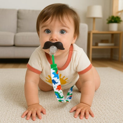 Attache tetine moustache sur la tetine