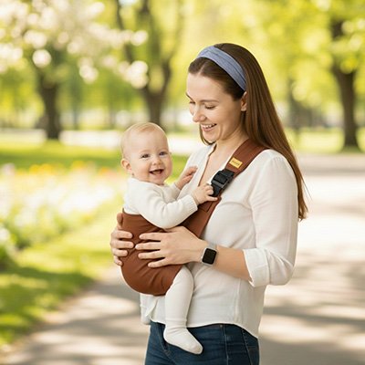 Au parc Écharpe de portage bebe heureux