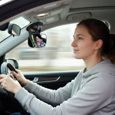 Avec Miroir voiture bébé maman rassurer