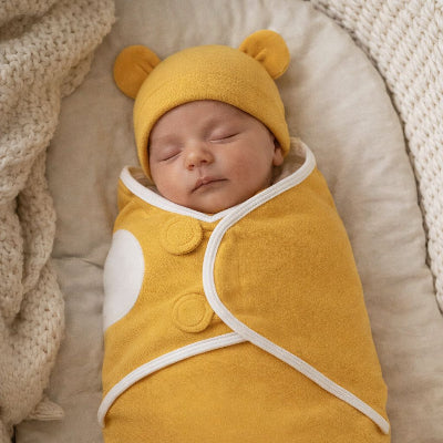 bebe dans nid d ange se sent en securite