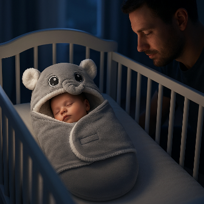 bebe dans un nidd ange couche dans le berceau
