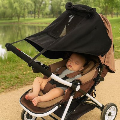 Bebe dort sous Pare soleil pour poussette​ 