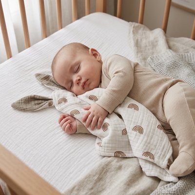 Bébé embrasse son Doudou 