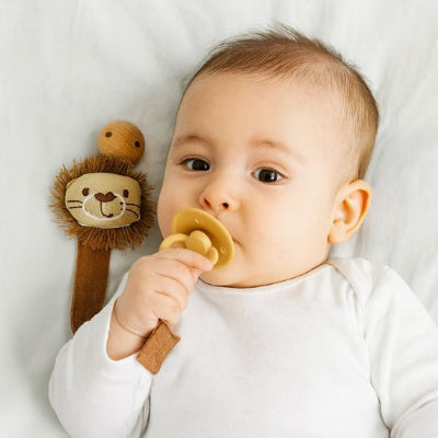 Bébé heureux Attache tetine tigre