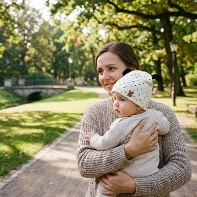 Bebe met bonnet bebe fille au parc