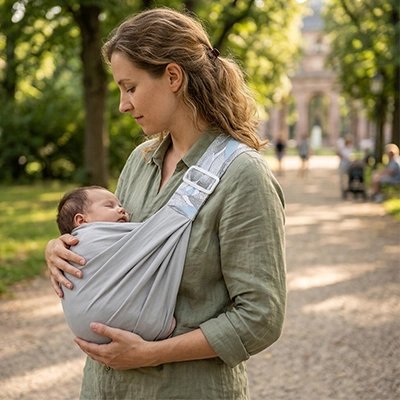 Bébé positionne de manière ergonomique dans Echarpe de portage bébé