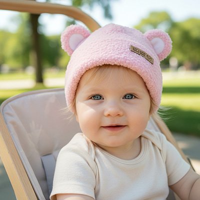 Bonnet bebe pour des promenades securitaire