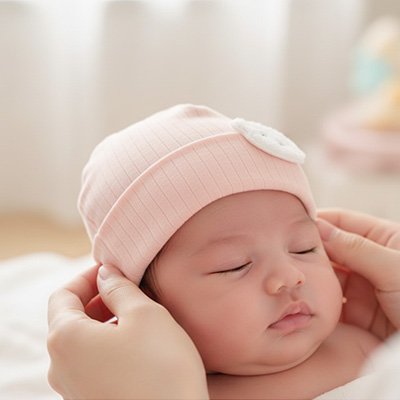 Bonnet naissance bebe fille confortable