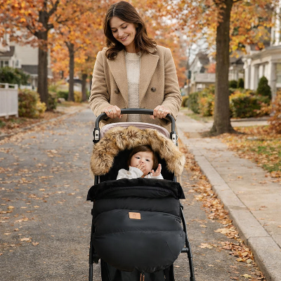 chanceliere poussette bebe maman promenade de l automne