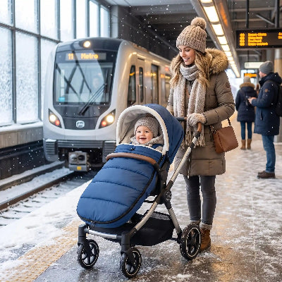 chanceliere universelle poussette bebe maman en station metro