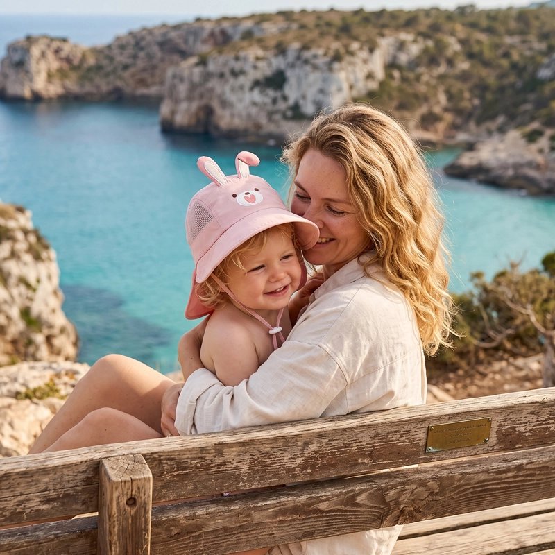 Chapeau bebe anti uv depuis la falaise