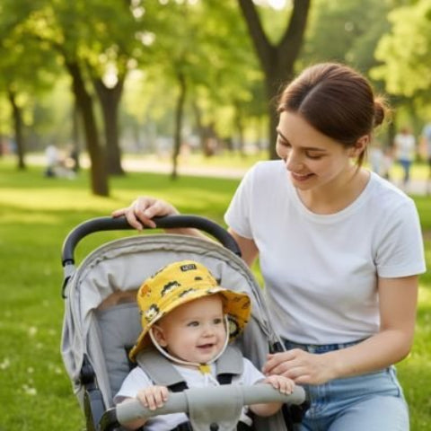 Chapeau soleil bebe jaune protection uv