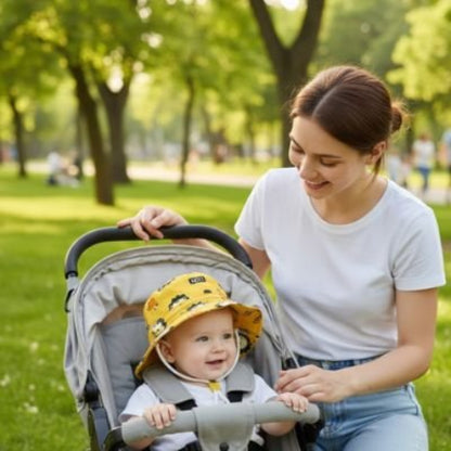 Chapeau soleil bebe jaune protection uv