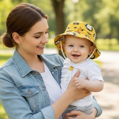 Chapeau soleil bebe jaune