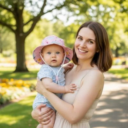 Chapeau soleil bebe rose