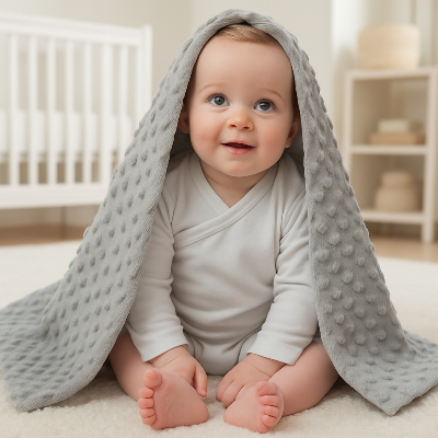 Couverture bebe couleur grise