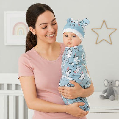 Couverture bebe et maman heureux