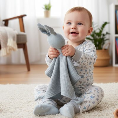 Doudou lapin motricité développer