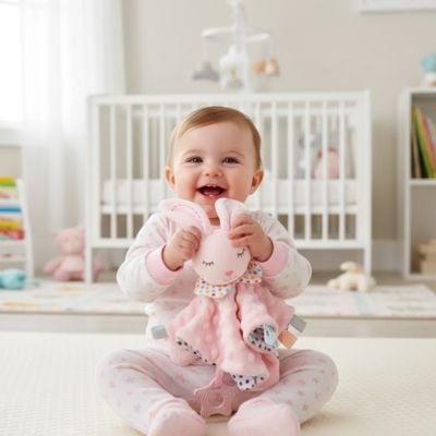 Doudou lapin rose nuit réussie