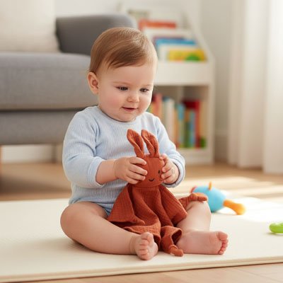 Doudou lapin souple au toucher