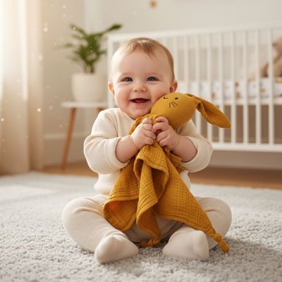 Doudou lapin tendre au calin