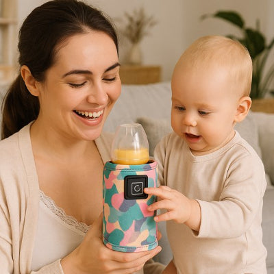 Maman contente pour Chauffe biberon portable bébé