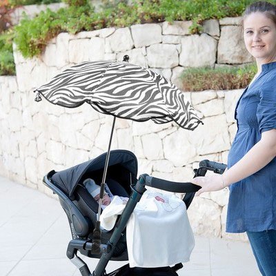 Maman et bebe en promenade avec Ombrelle poussette​