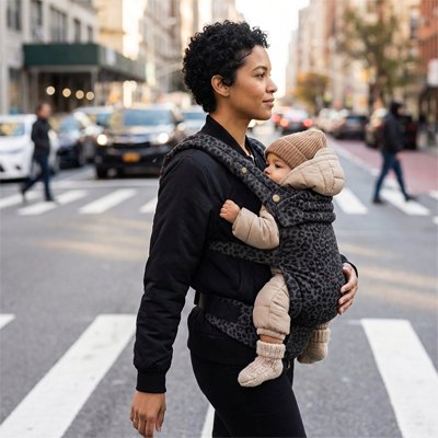 Maman Porte bebe en pleine rue 