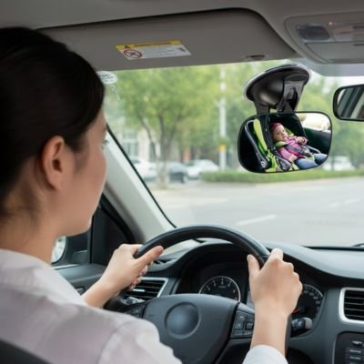 Maman sereine avec Miroir voiture bébé