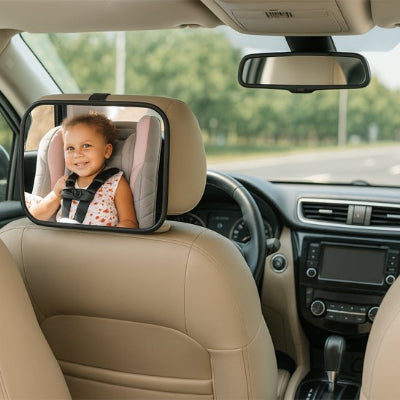 Miroir pour voiture bébé fille contente