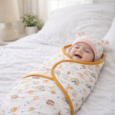 nid d ange avec bebe dans un lit