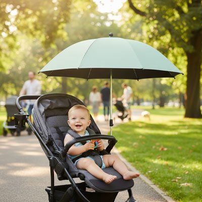 Ombrelle poussette​ protege bebe contre le soleil