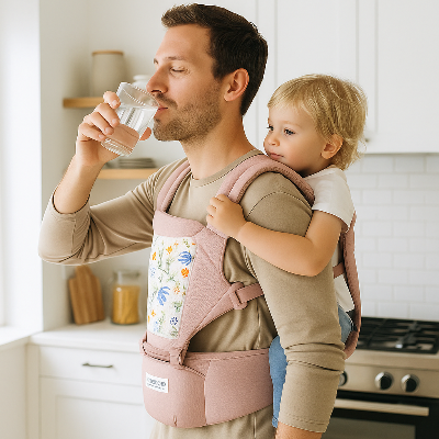 papa dans la cuisine porte bebe