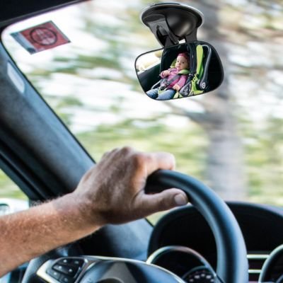 Papa observe dans Miroir voiture bébé